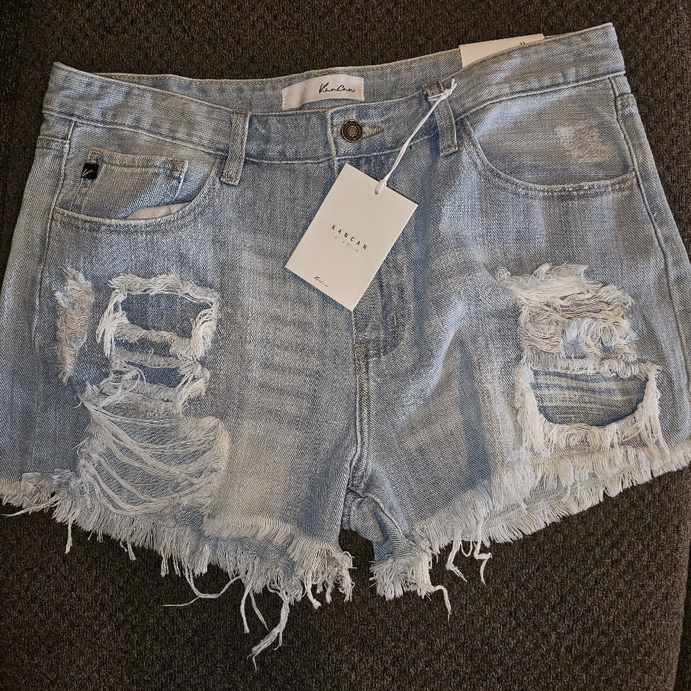New! Kancan High Rise Button Fly Shorts size 13/30